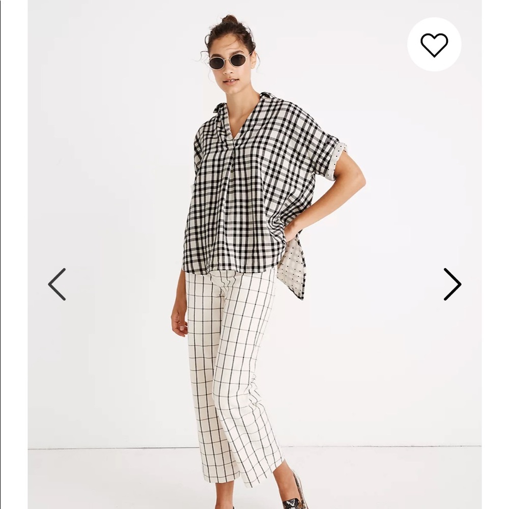 Madewell courier Black and White Plaid Short-Sleeve Button Shirt